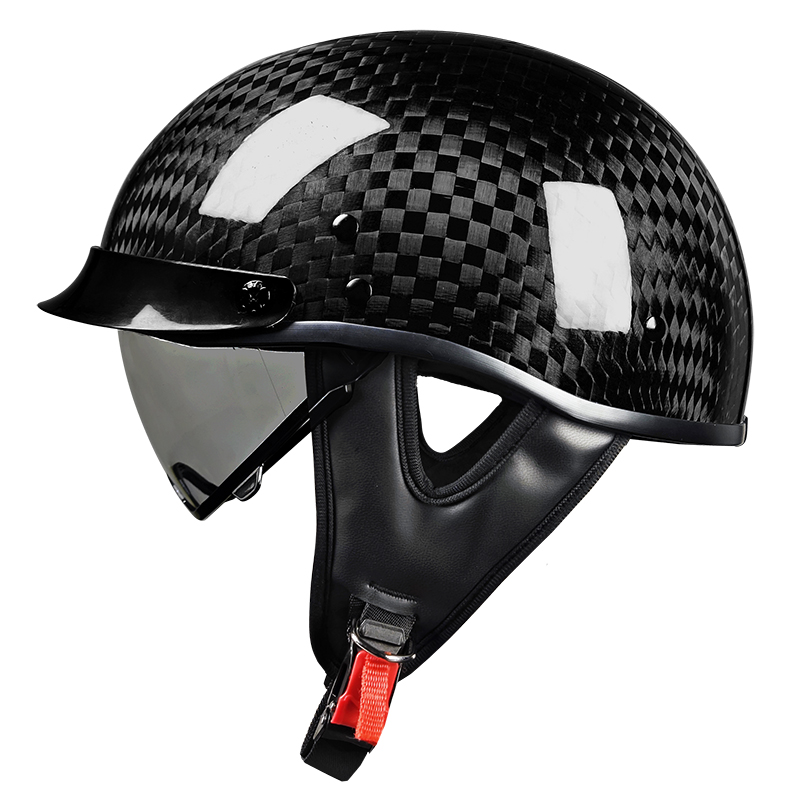 805 Carbon Fiber Half Face Motorcycle Helmet Retro Motocross Helmet for Touring and Racing