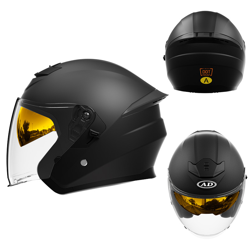 601 DOT Certified Double Visors Open Face Motorcycle Helmet ABS Motocross Helmet